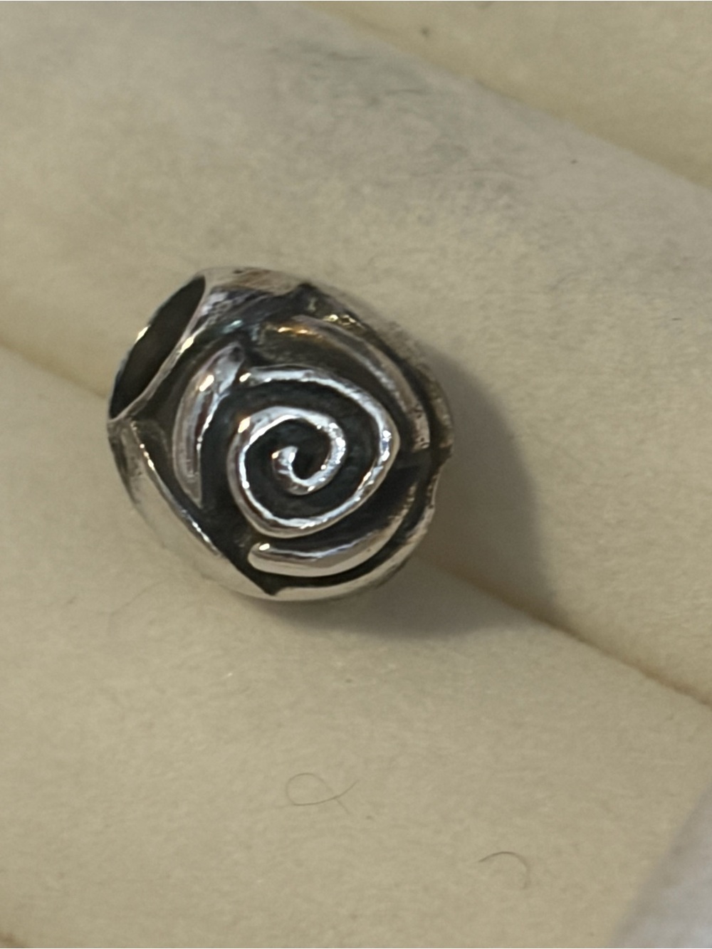 retired sterling silver Pandora Rose Bud Charm (model 790394)